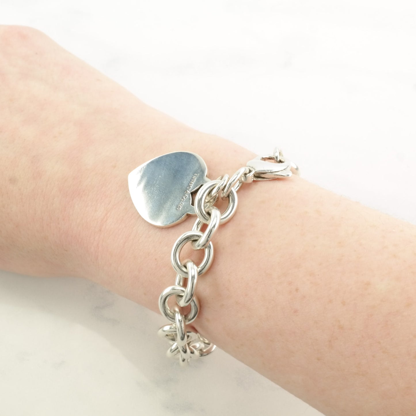 Tiffany & Co. Sterling Silver Link Bracelet Heart