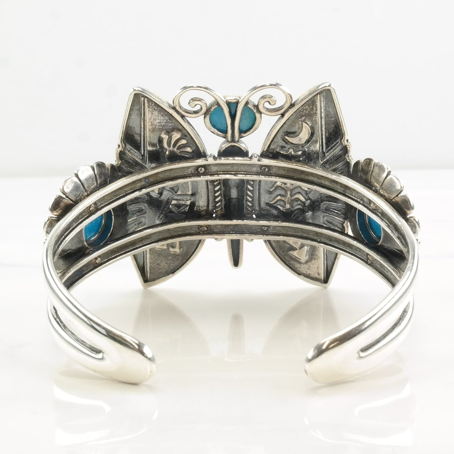 Relios Sterling Silver Turquoise Butterfly Rain Dancer Cuff Bracelet