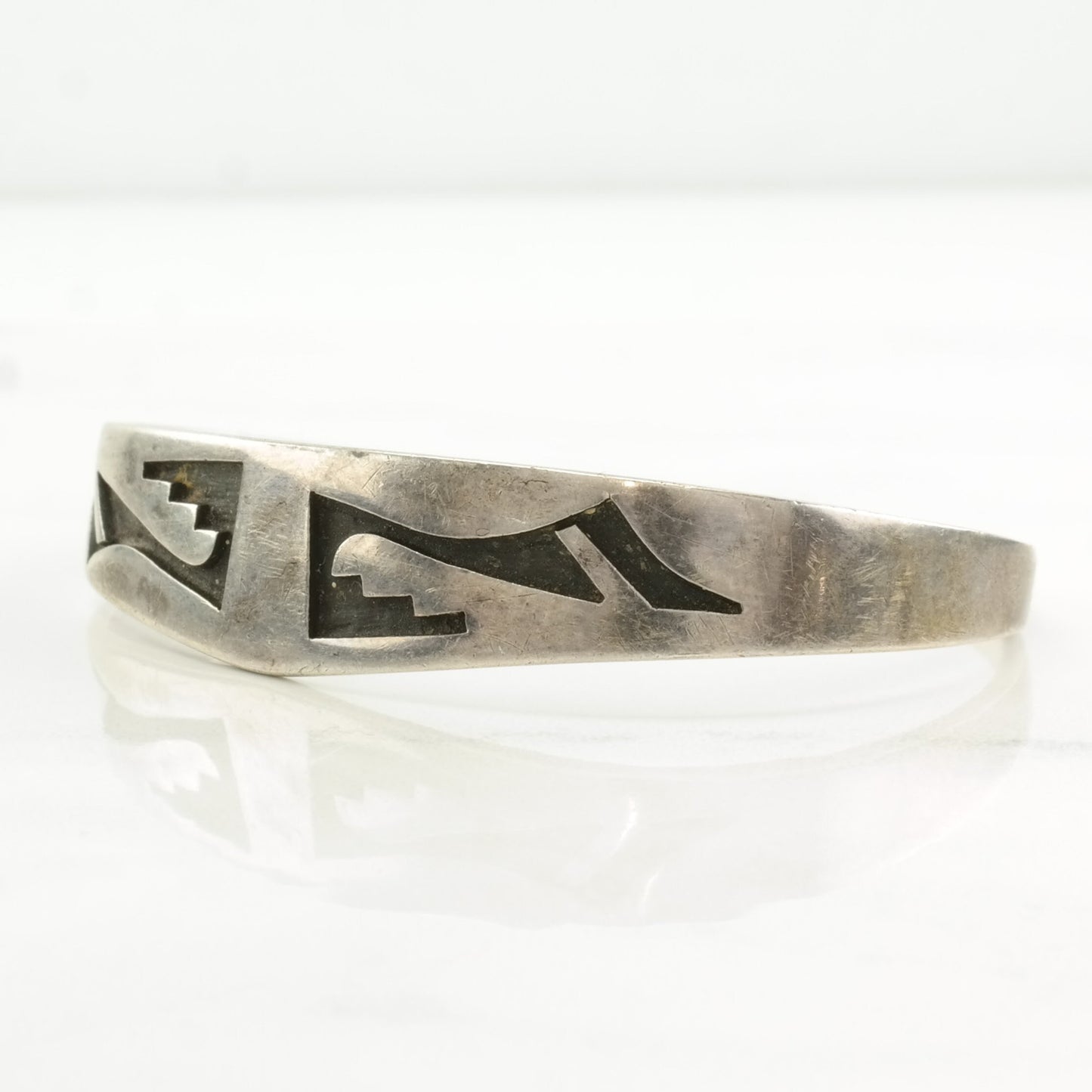 Native American Sterling Silver Cuff Bracelet Overlay