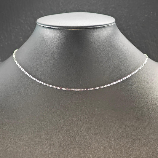 Adjustable Slider Paper Clip Chain Sterling Silver Necklace 24" N2628