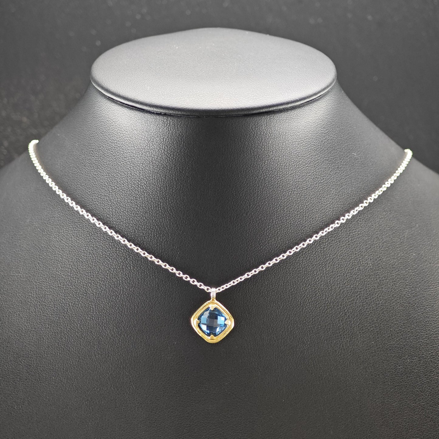 Gurhan Sterling Silver Blue, Gold Topaz Necklace