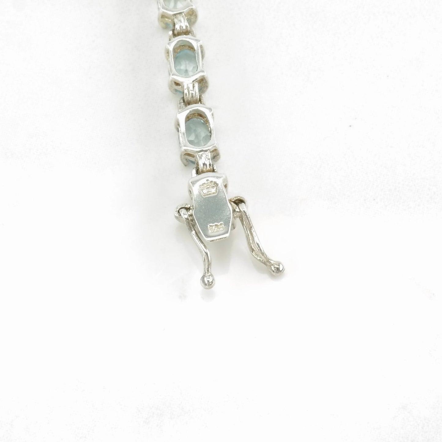 Vintage Sterling Silver Tennis Bracelet Blue Topaz