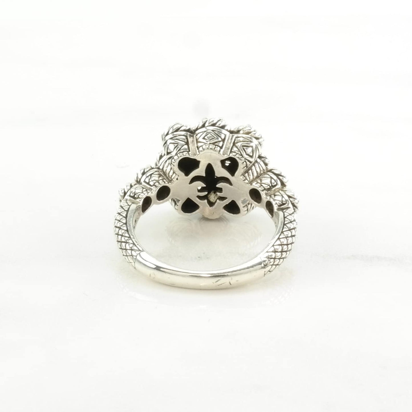 Judith Ripka Silver Ring Cubic Zirconia Cluster Sterling Size 8 1/4