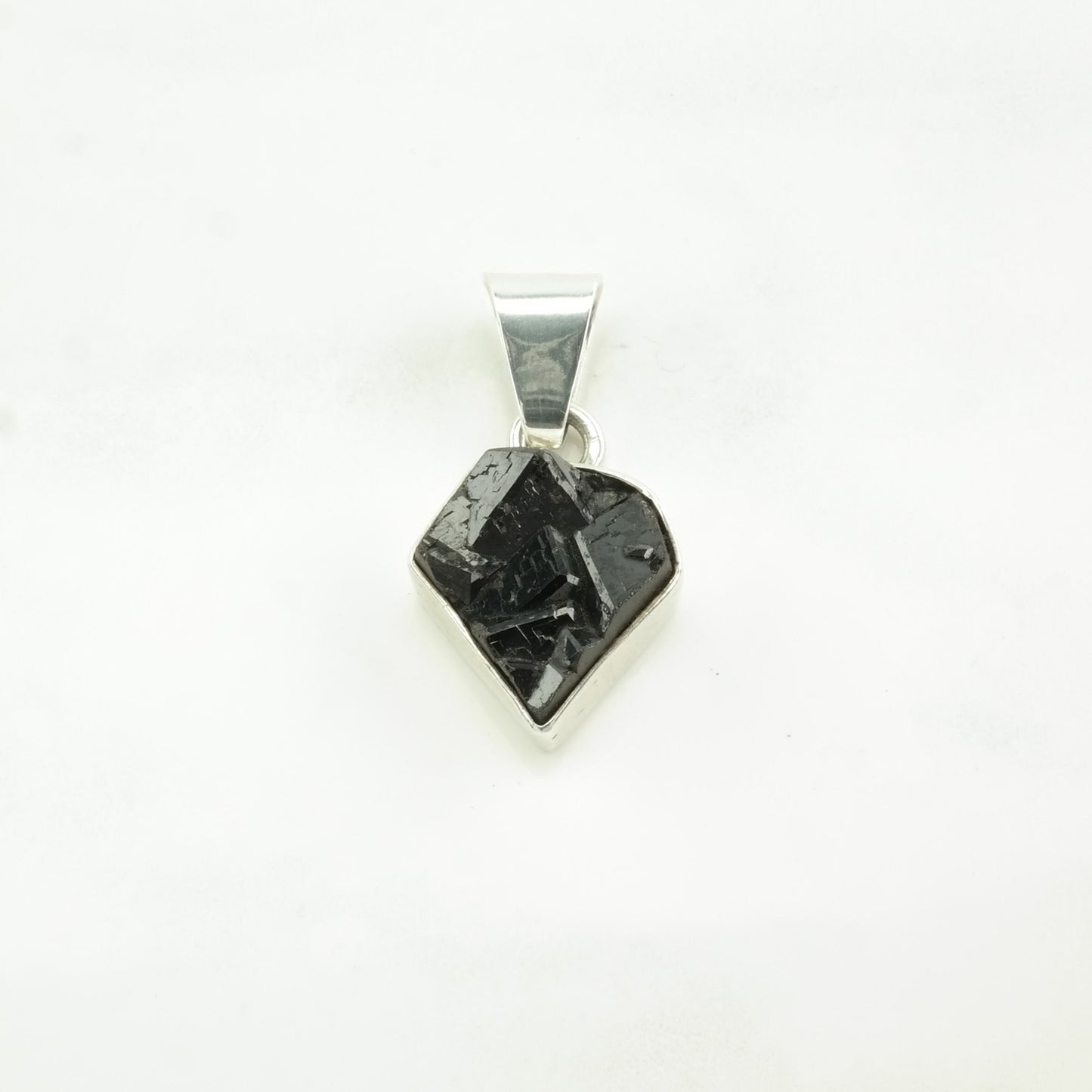 Vintage Raw Onyx Sterling Silver Pendant