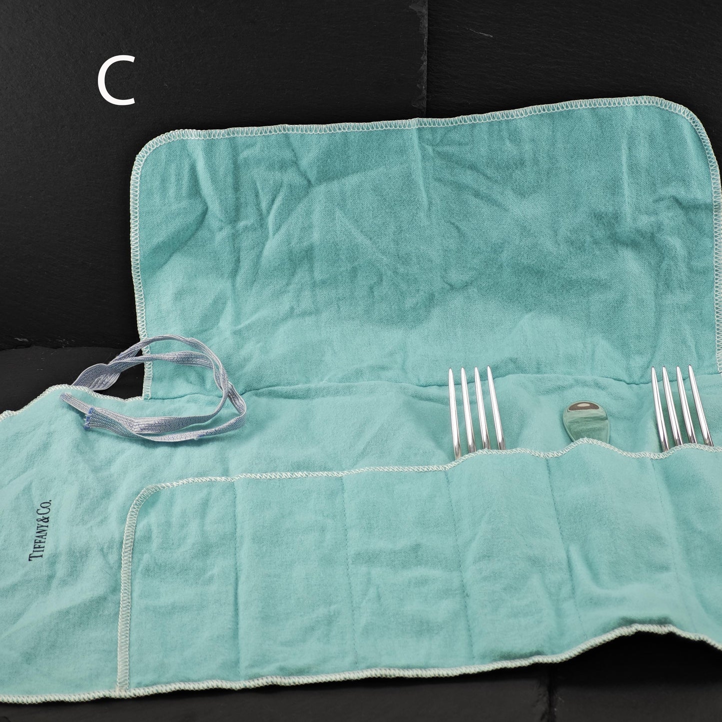 Choice Of Vintage Tiffany Silverware King William: Dinner Forks and Dessert Spoons with Pouch Sterling Silver