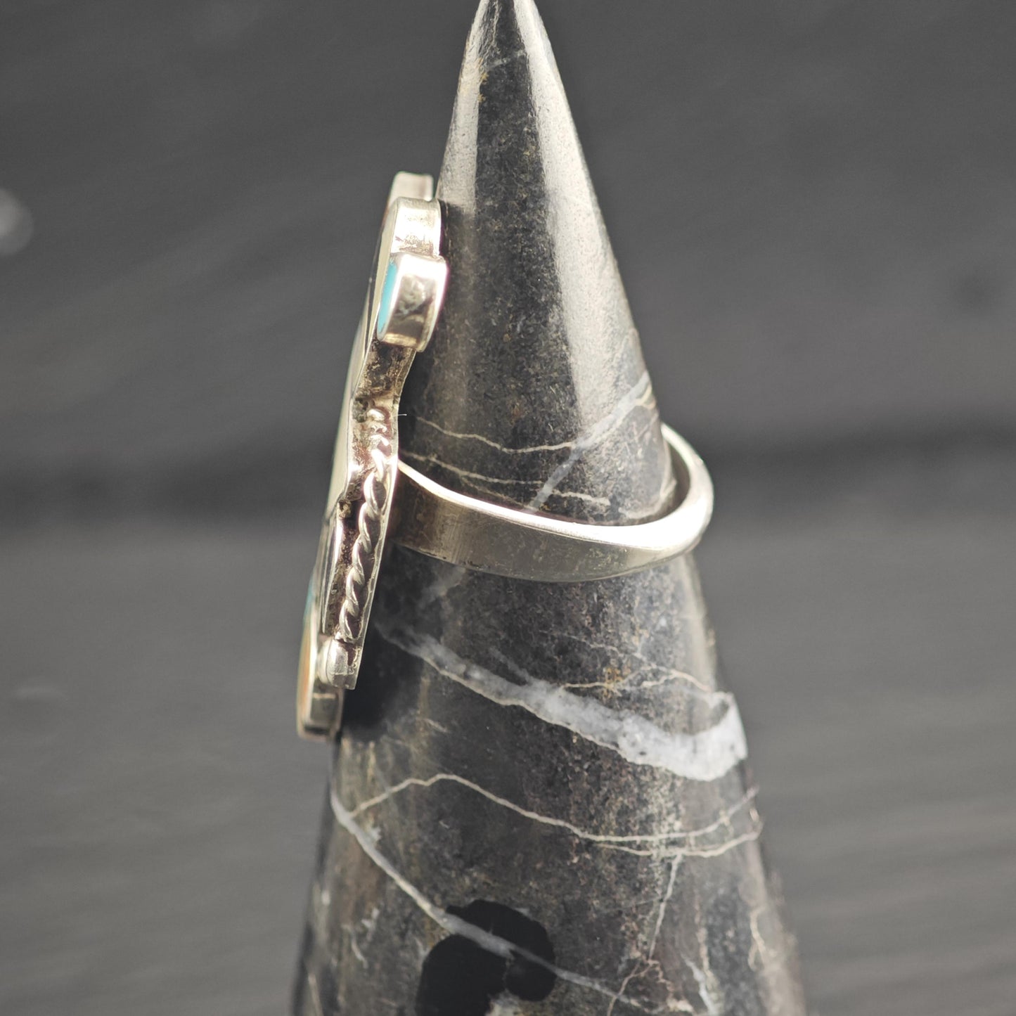 SW Multistone Inlay Thunderbird Sterling Silver Ring Sz 6 1/2 R6668