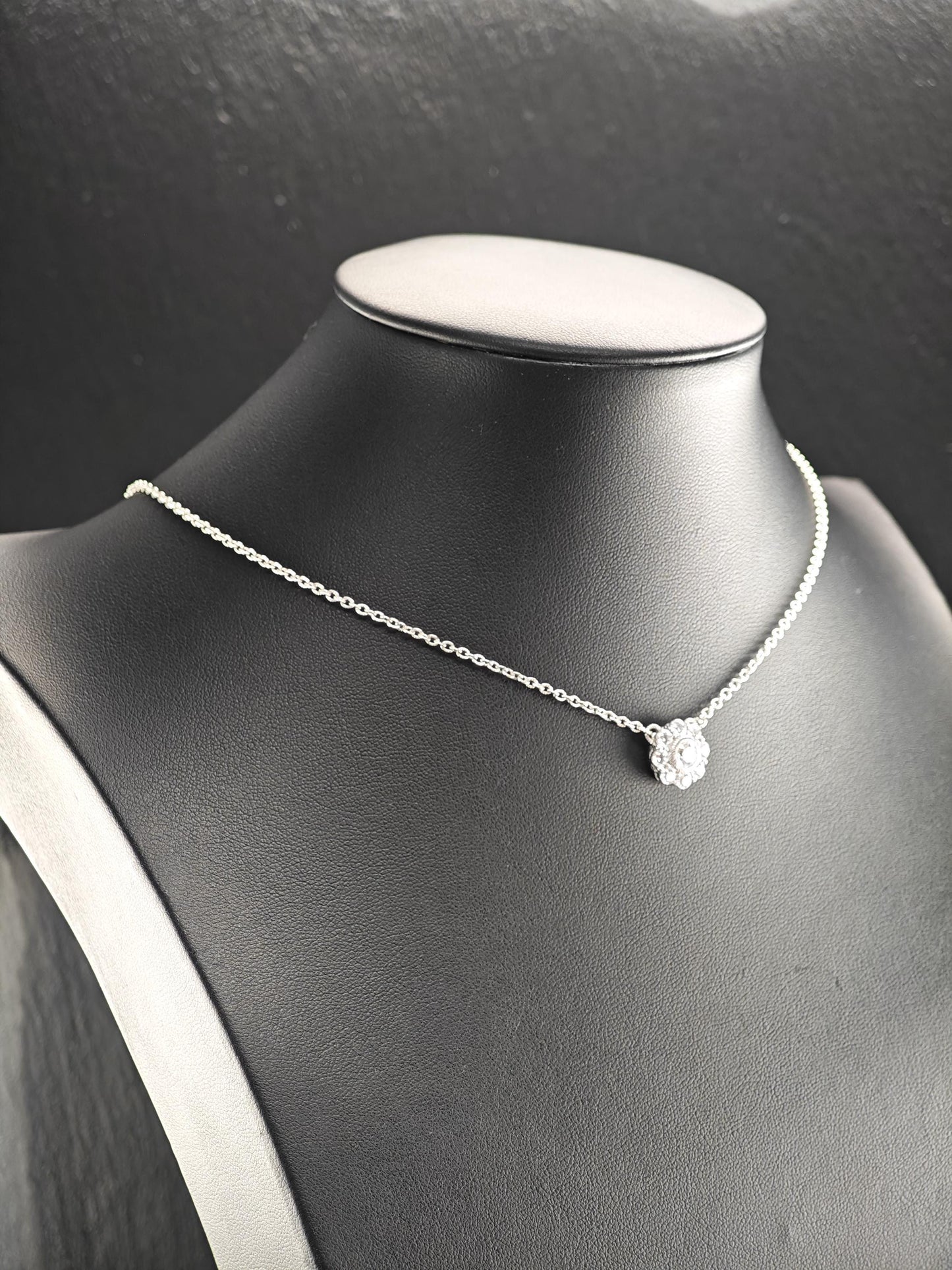 Judith Ripka DQCZ, Floral Necklace Sterling Silver N2525