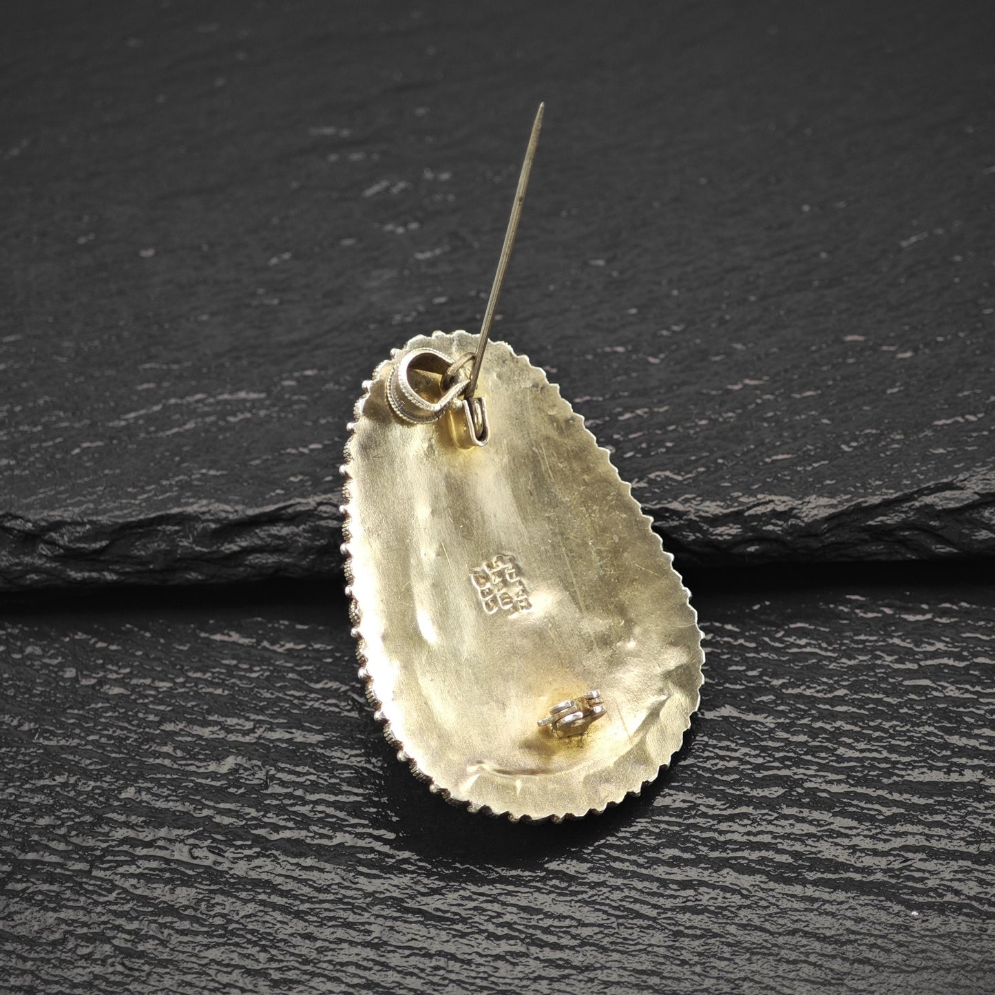 Light Gold Washed Eilat Brooch/Pendant Sterling Silver