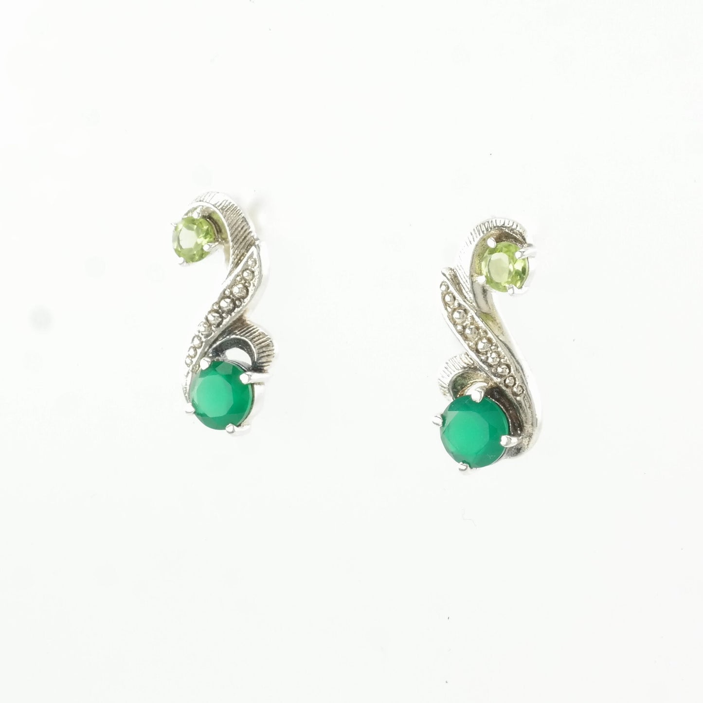 Nicky Butler Sterling Silver Green Chrysoprase Peridot Earrings Stud/Dangle