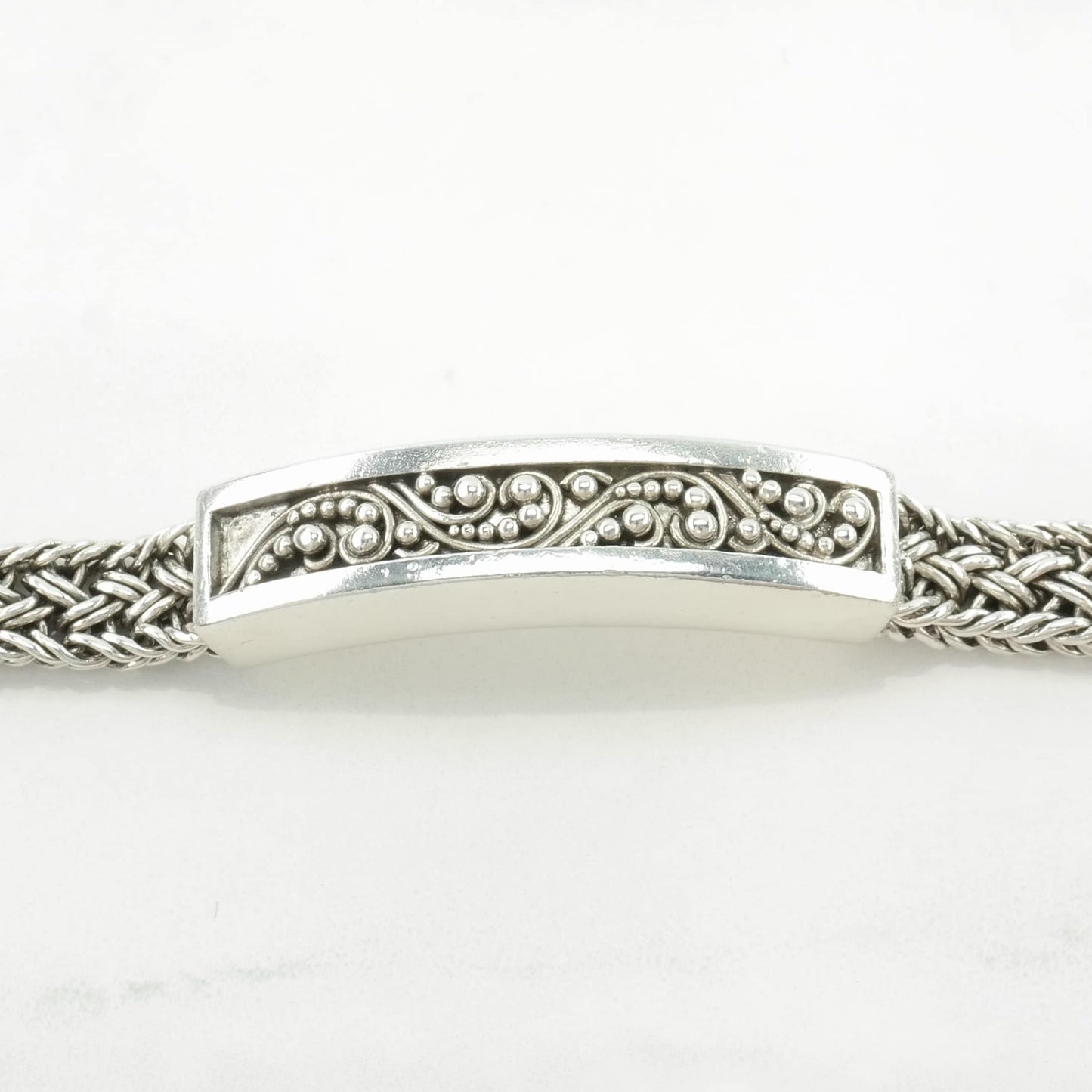 Lois Hill Sterling Silver T-Bar Bracelet Scroll Toggle Clasp