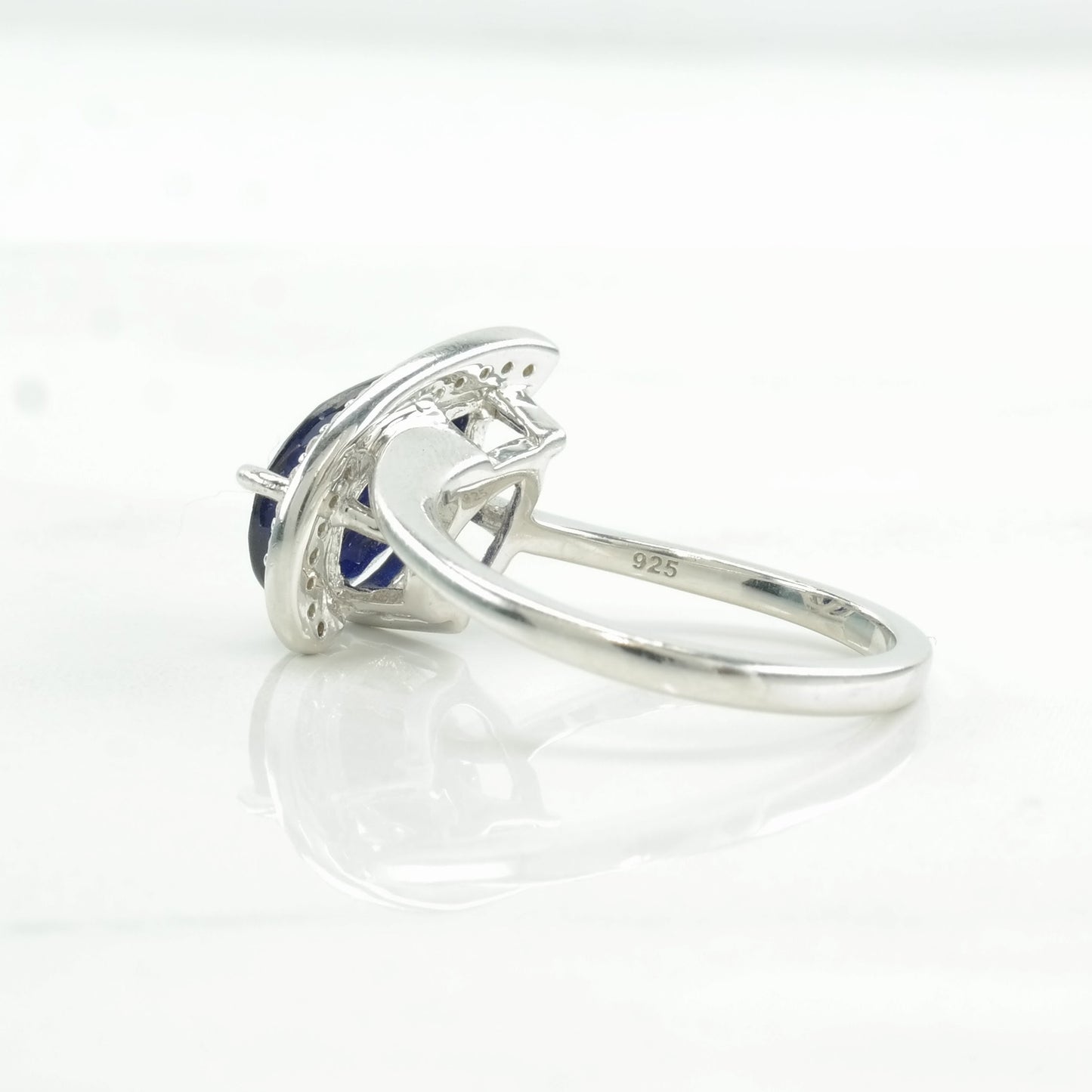 Sterling Silver Ring Sapphire, Spinel Size 7 3/4