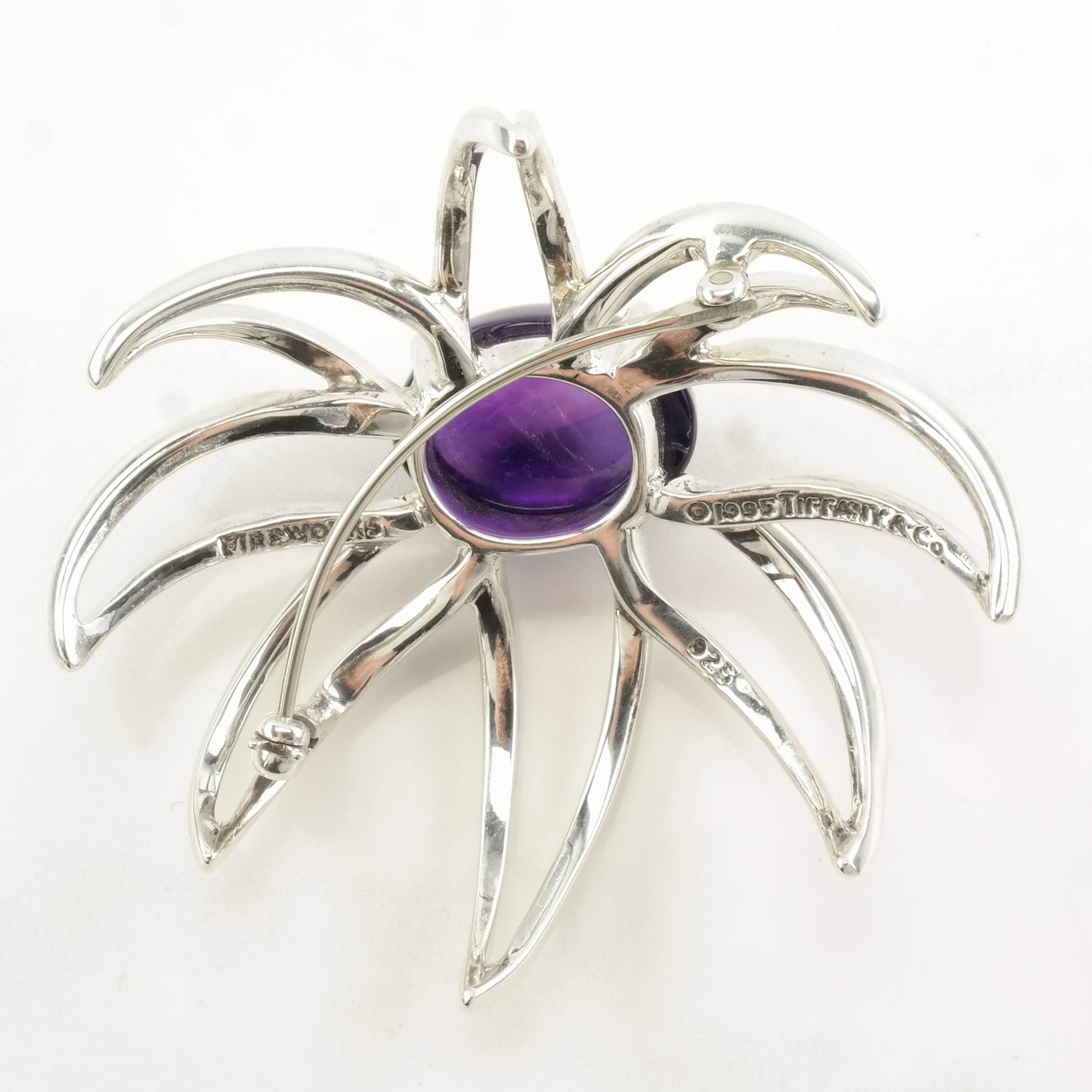 Tiffany & Co. Sterling Silver Brooch Fireworks Purple Amethyst