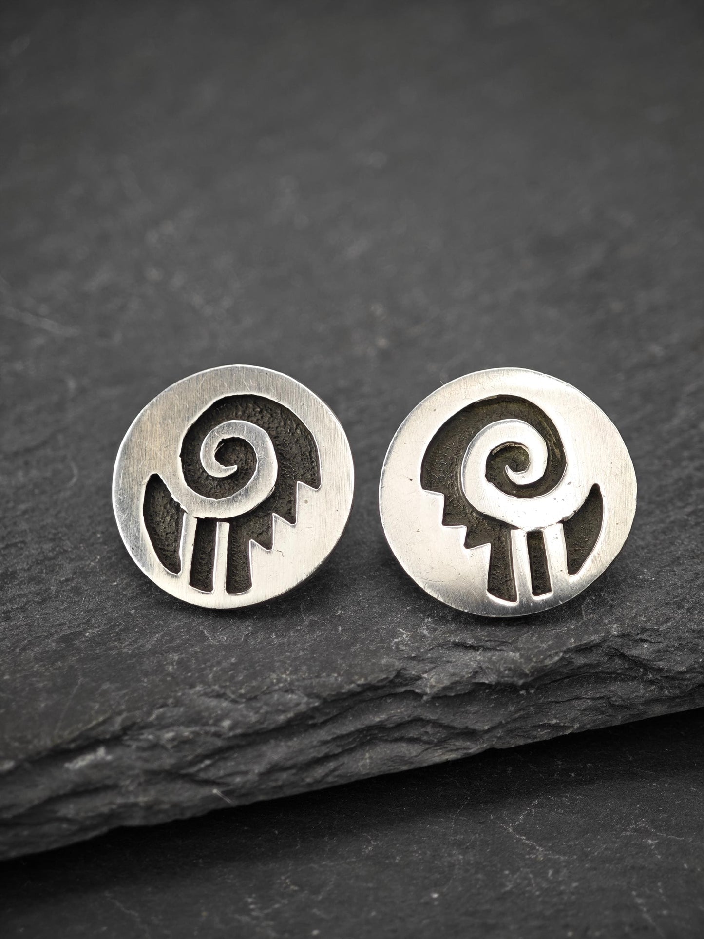Choice of Native American, Overlay Stud Earrings Sterling Silver