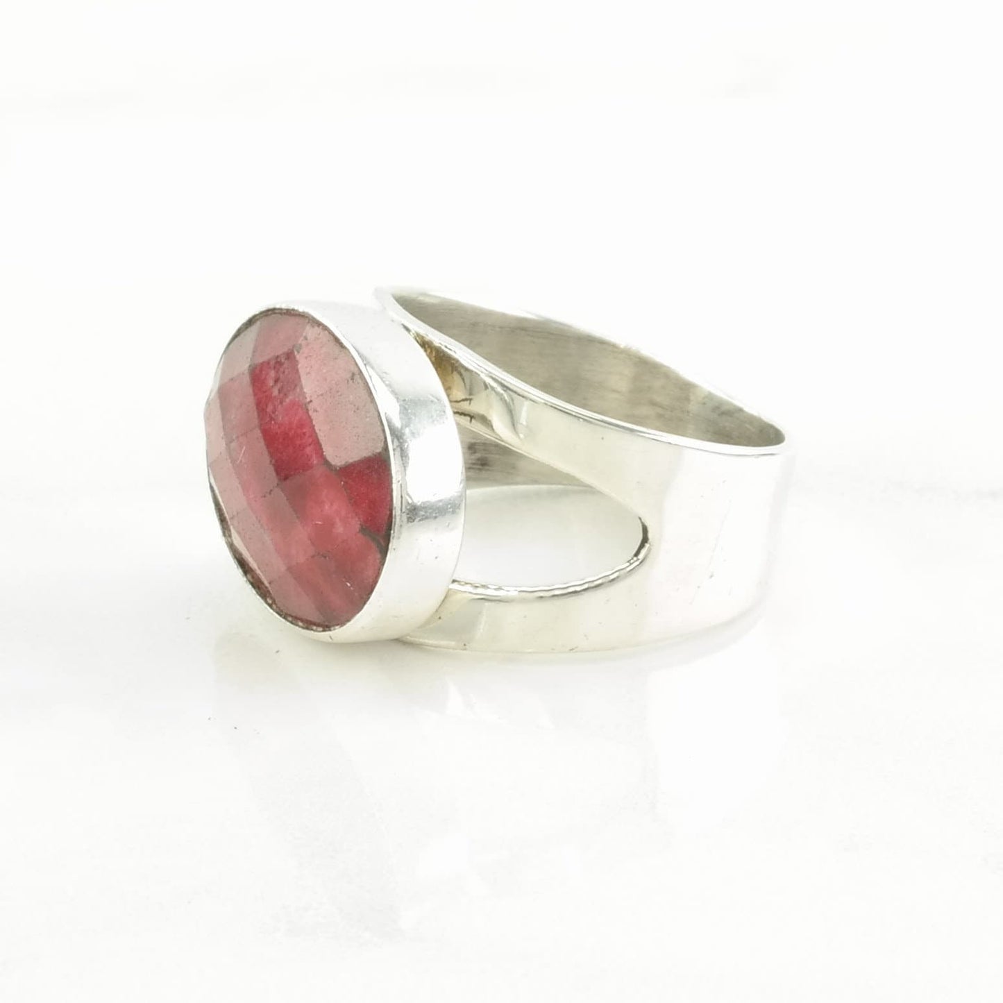 DTR Silver Ring Rhodonite Sterling Pink, Red Size 7