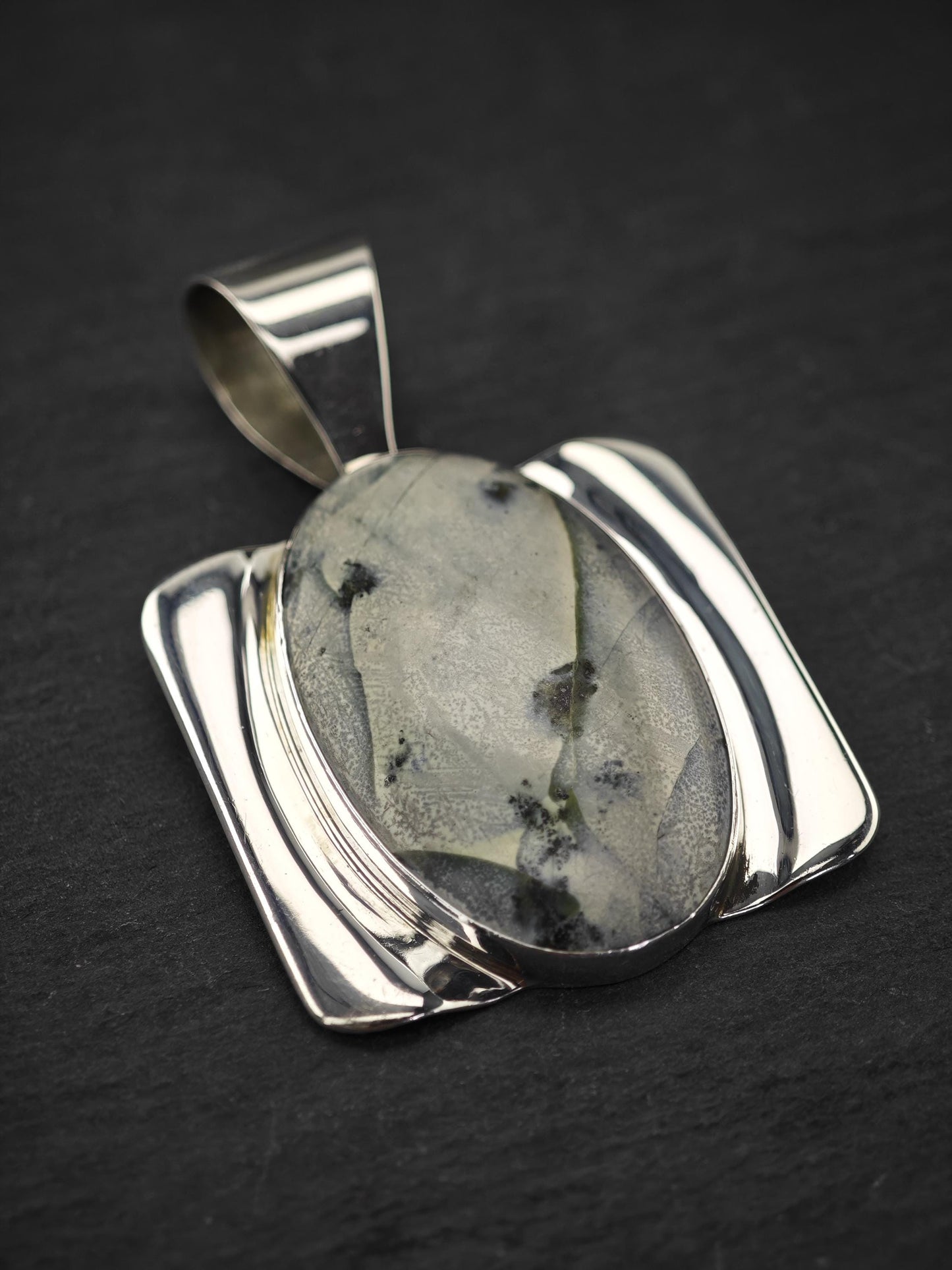 DTR Green Gemstone Pendant Sterling Silver