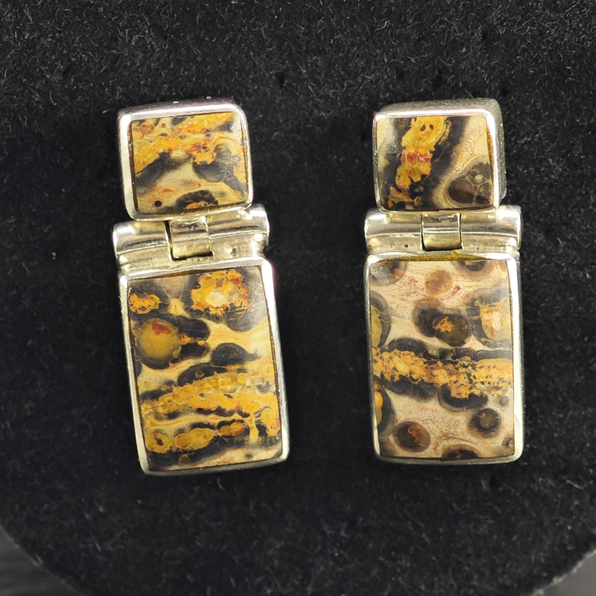 Jasper Hinged Dangle Stud Sterling Silver Stud Earrings ER3210