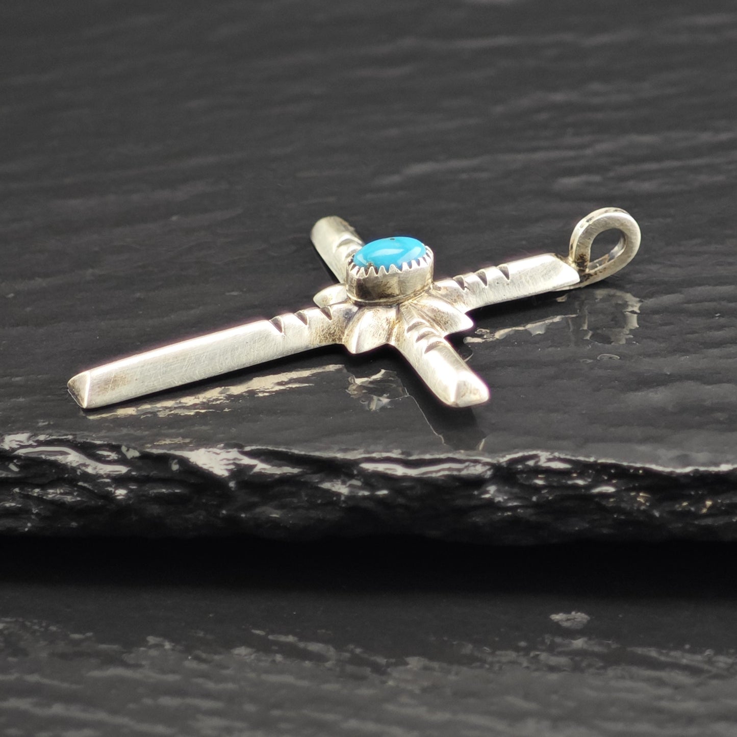 SW Turquoise Cross Pendant Sterling Silver P3073