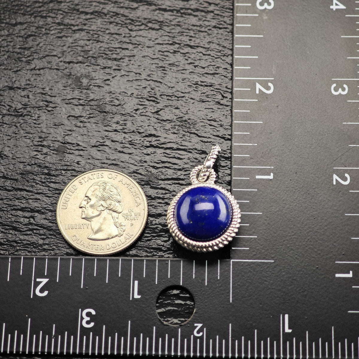 Choice of Judith Ripka Round Blue Stone or Lapis Sterling Silver Pendants P3115