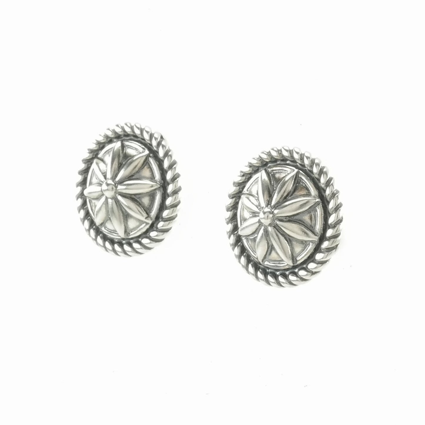 Vintage Sterling Silver Stud Earrings American West Shield