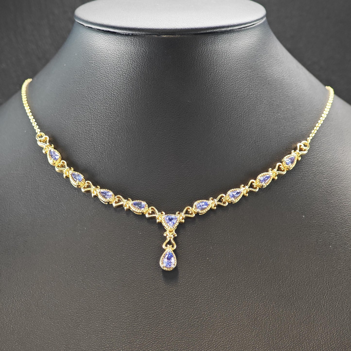 Choice of Sterling Silver Gold Plated Tanzanite Necklace N2653