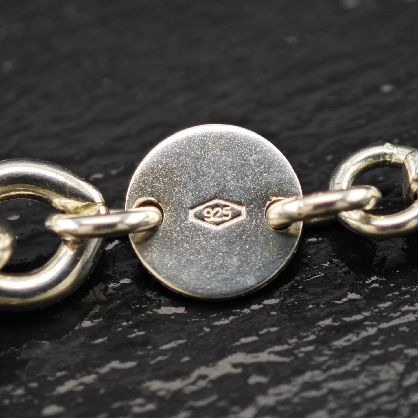 Movado Heart Shape Sterling Silver 8mm Curb Link Necklace 16" N2661