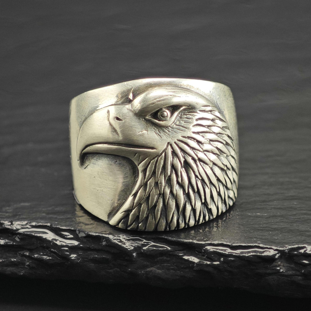 Eagle Head Biker Sterling Silver Ring Sz 10 1/2 R6750
