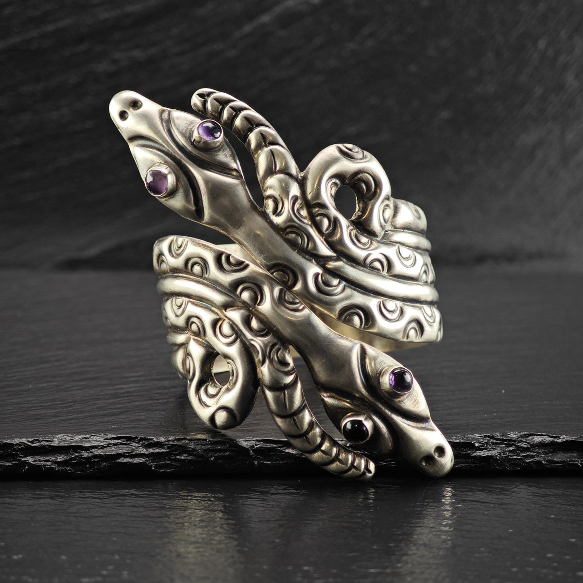 Taxco Snake Clamper Bracelet Sterling Silver Sz 6 1/2" BR3195