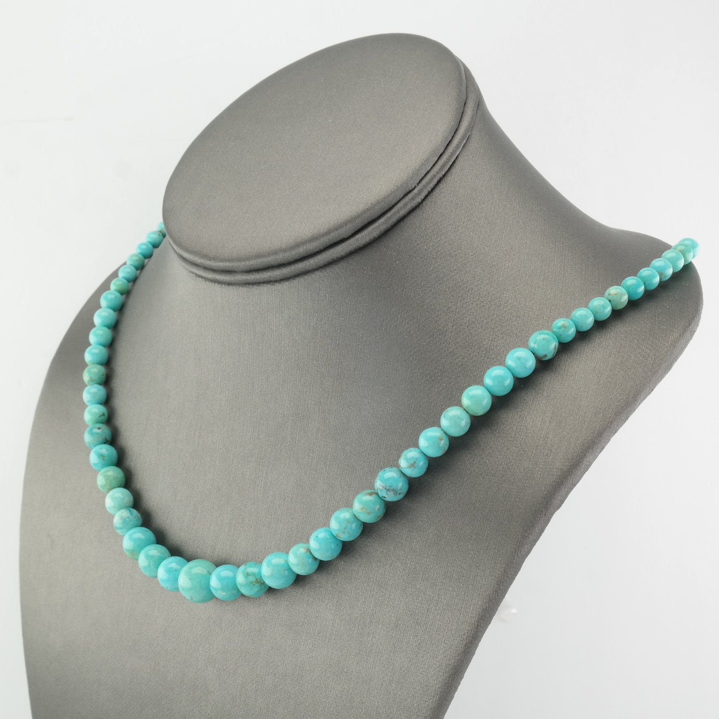 DTR Sterling Silver Blue Turquoise Bead Necklace