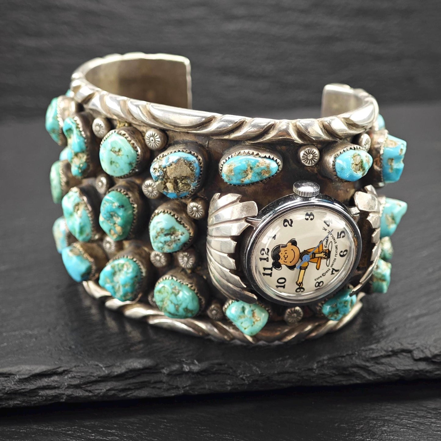 Charly Brown, Native American, Watch Cuff Bracelet Sterling Silver