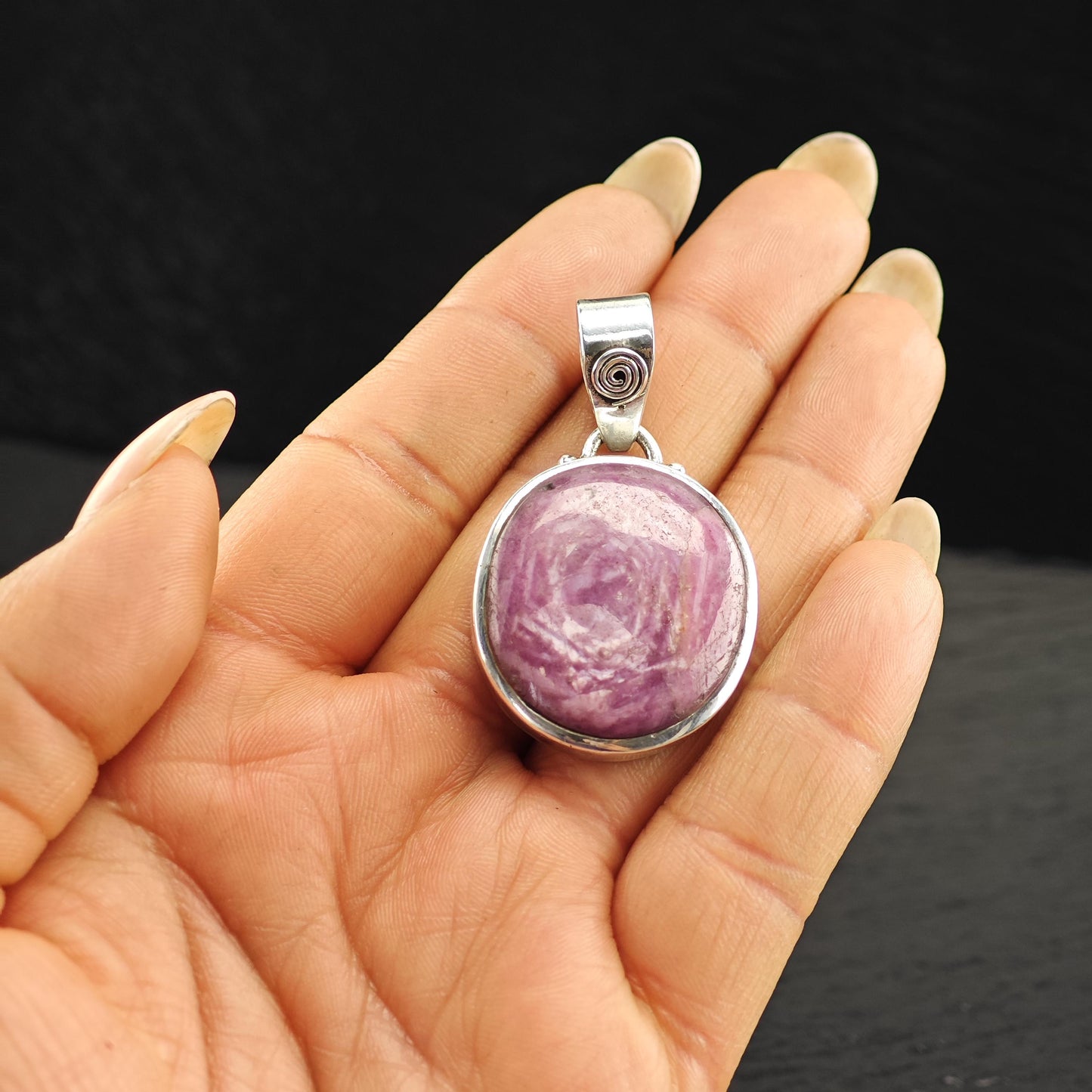 Ruby Corundum Pendant Sterling Silver P2763