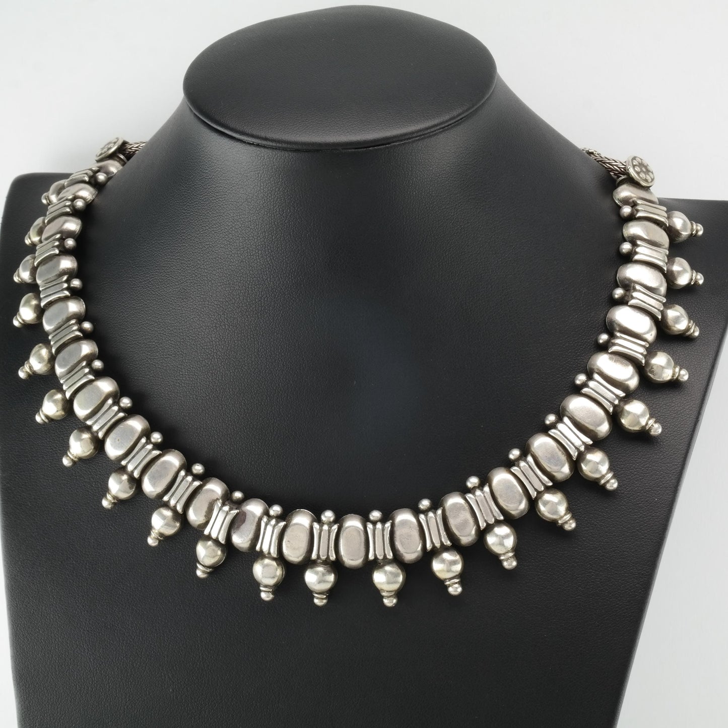 Ethnic Rajasthan Sterling Silver Collar Necklace 17 1/2 N2424