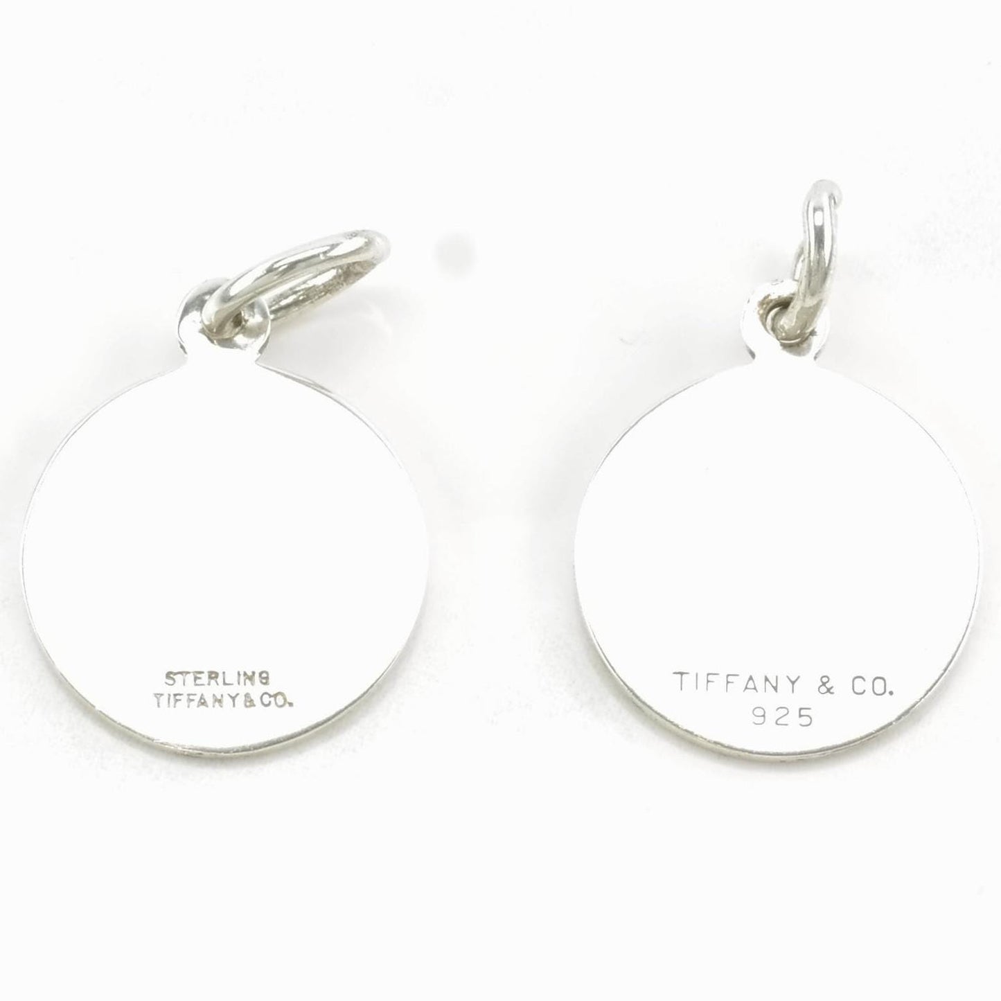 Choice Vintage Tiffany & Co Circle Tag Blank Sterling Silver Pendant