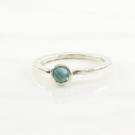 Michael Dawkins Sterling Silver Ring, Topaz Stackable Blue Size 10