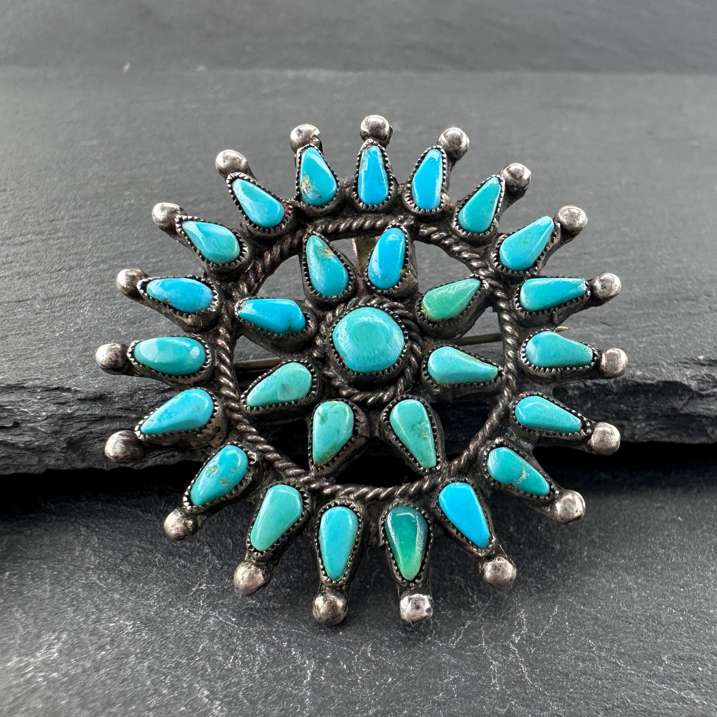 Choice of Native American, Zuni Cluster Brooch/Pendant Sterling Silver