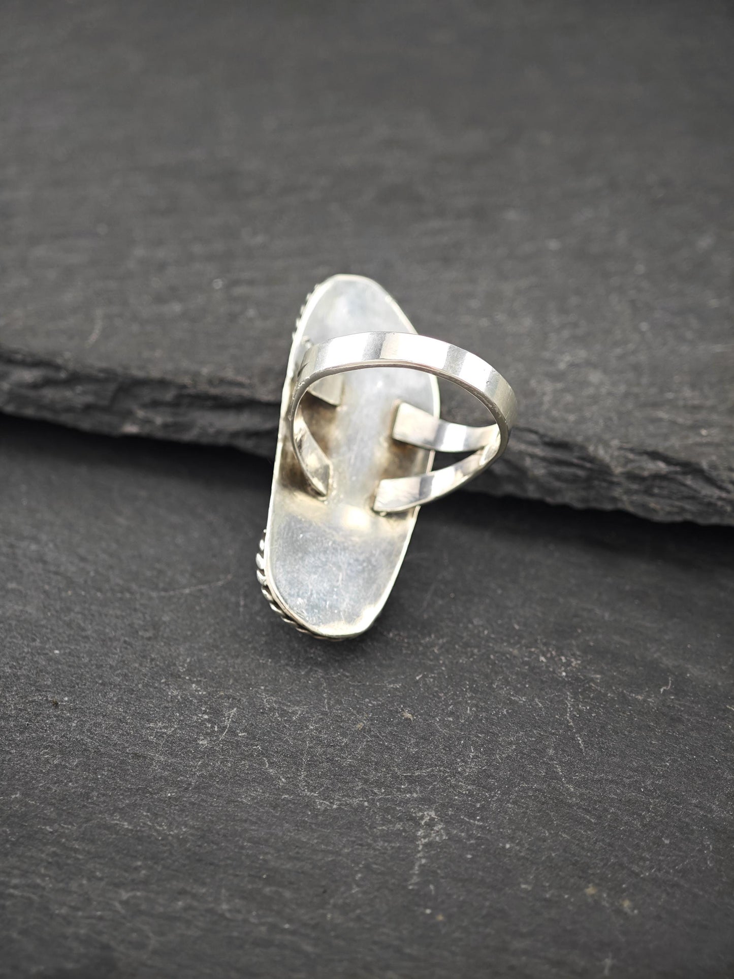 Southwest Coral, Turquoise Ring Sterling Silver