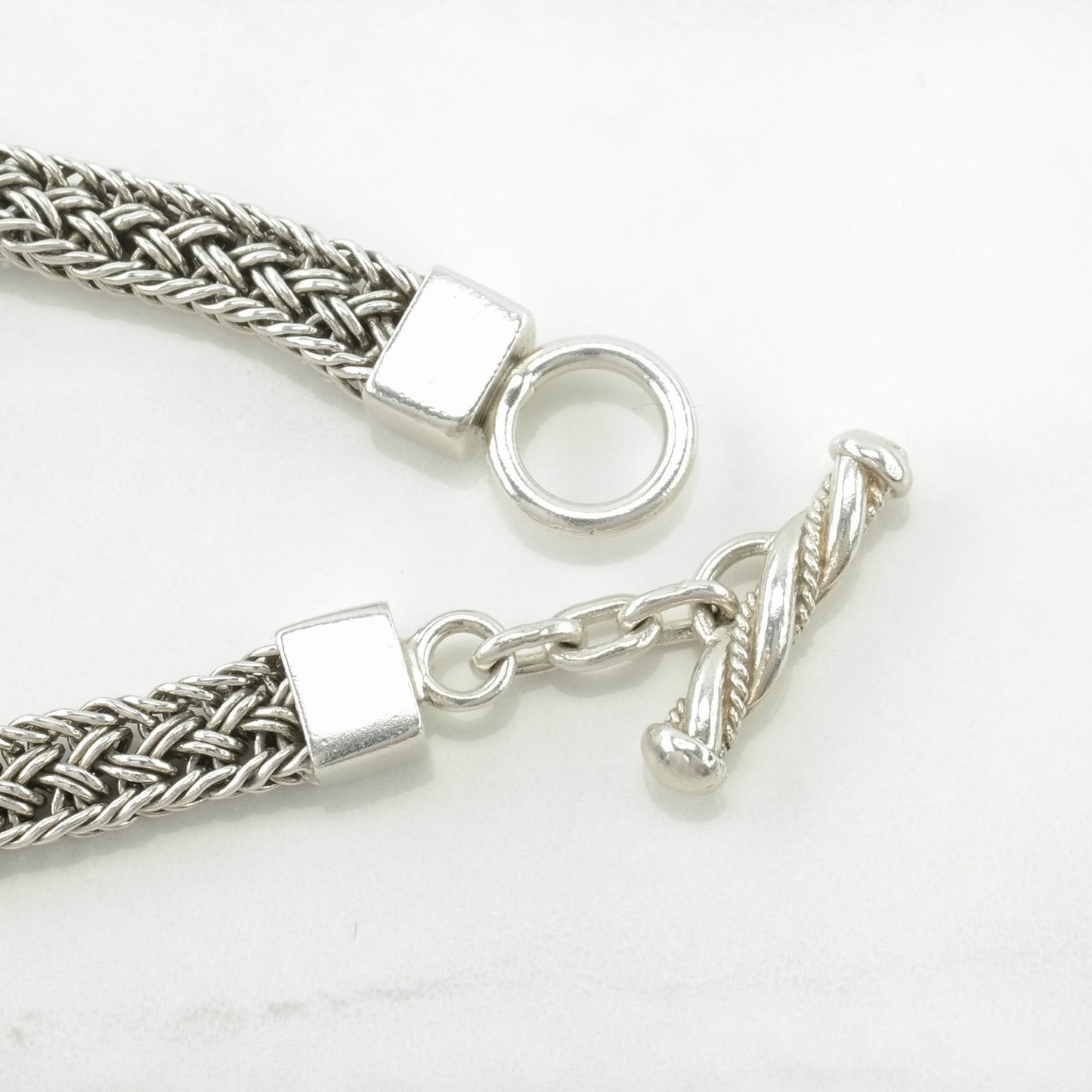 Lois Hill Sterling Silver T-Bar Bracelet Scroll Toggle Clasp