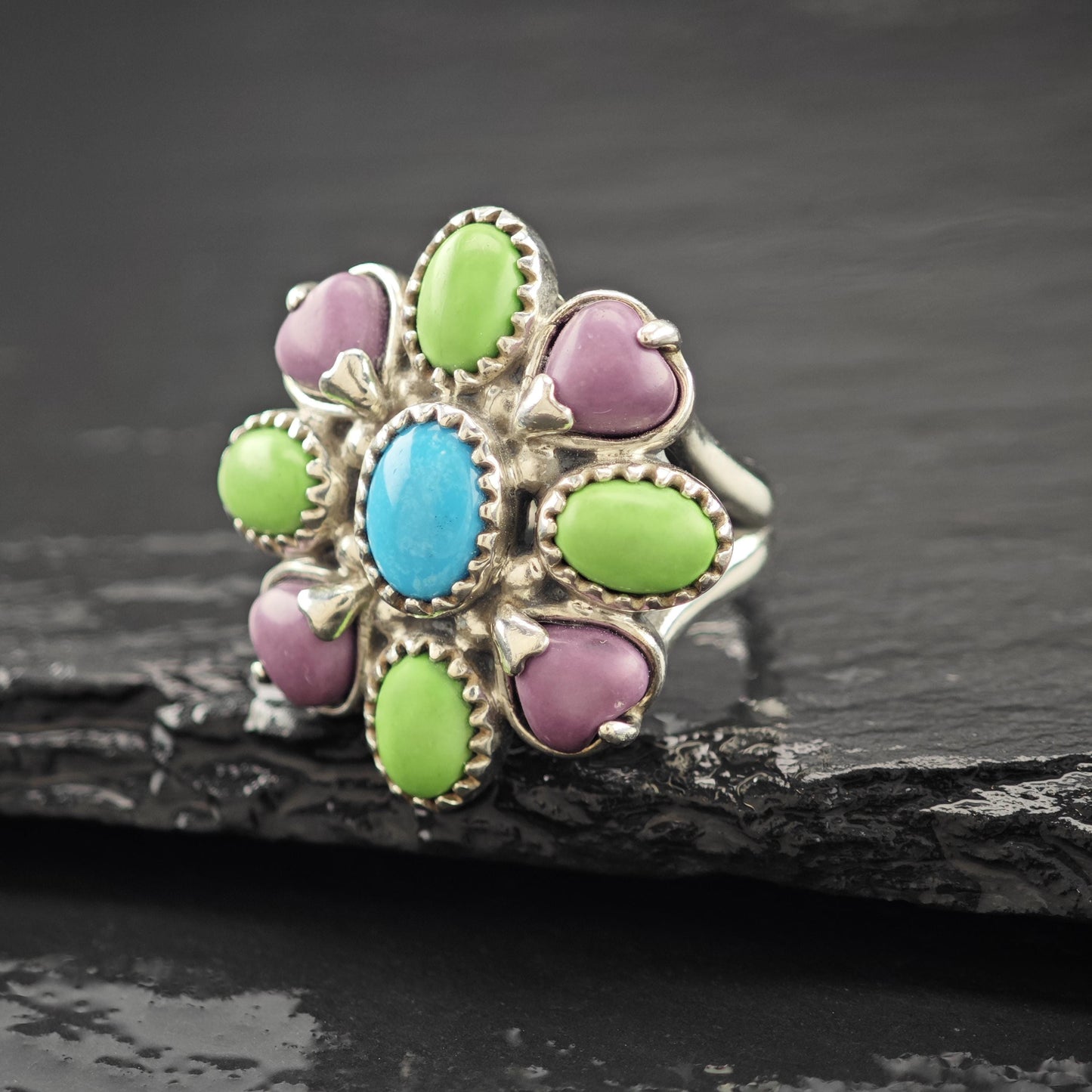 Carolyn Pollack Floral Ring Sterling Silver Size 7