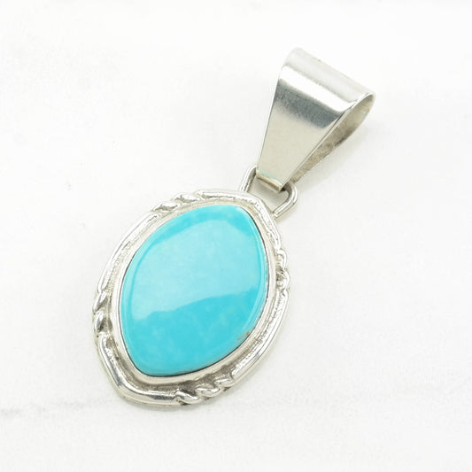Vintage DTR Turquoise Sterling Silver Pendant
