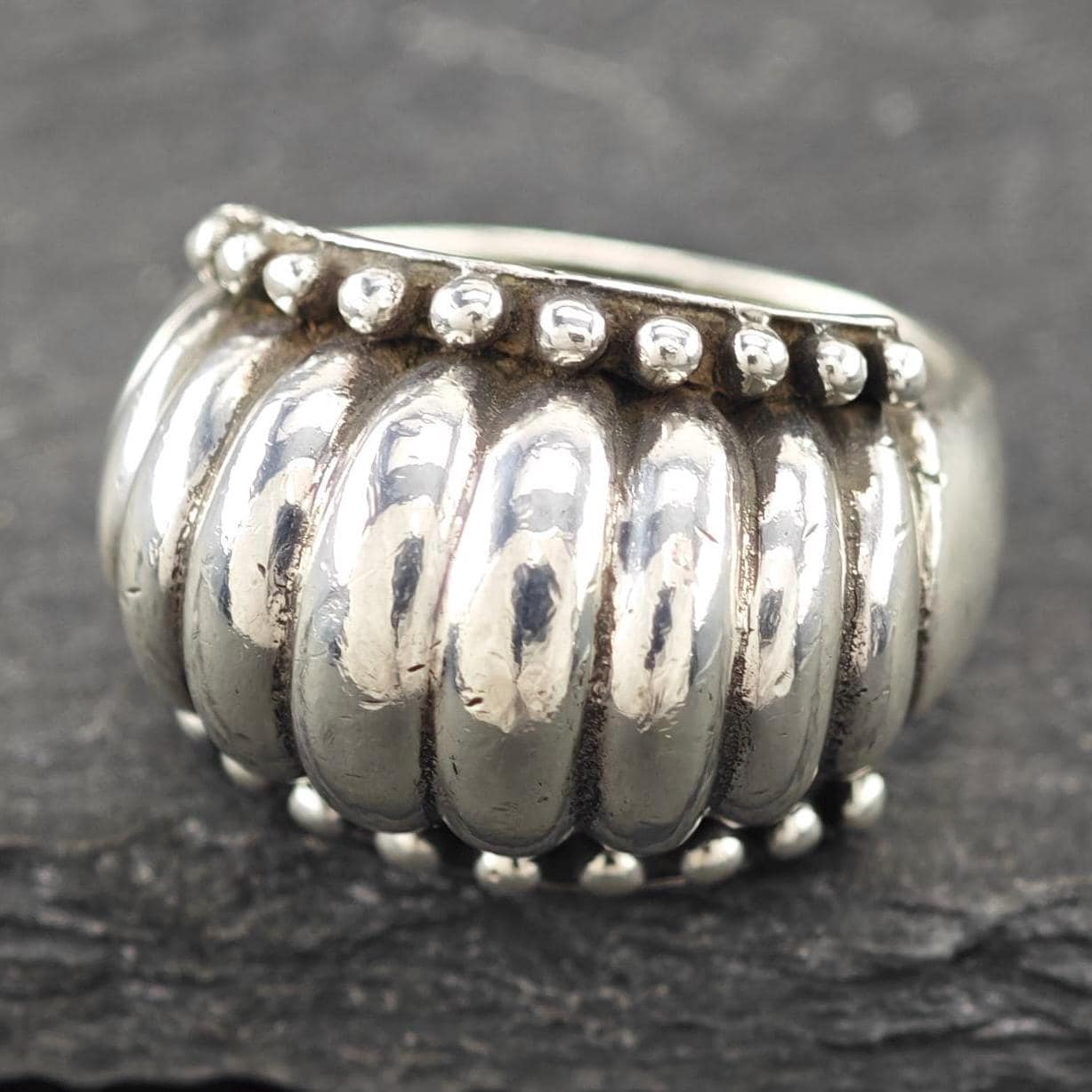 Vintage Scalloped Ring Sterling Silver