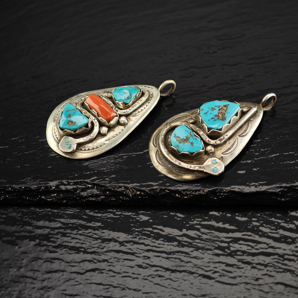 Choice of Zuni, Native American Snake Sterling Silver Pendants by Effie Calavaza P3162