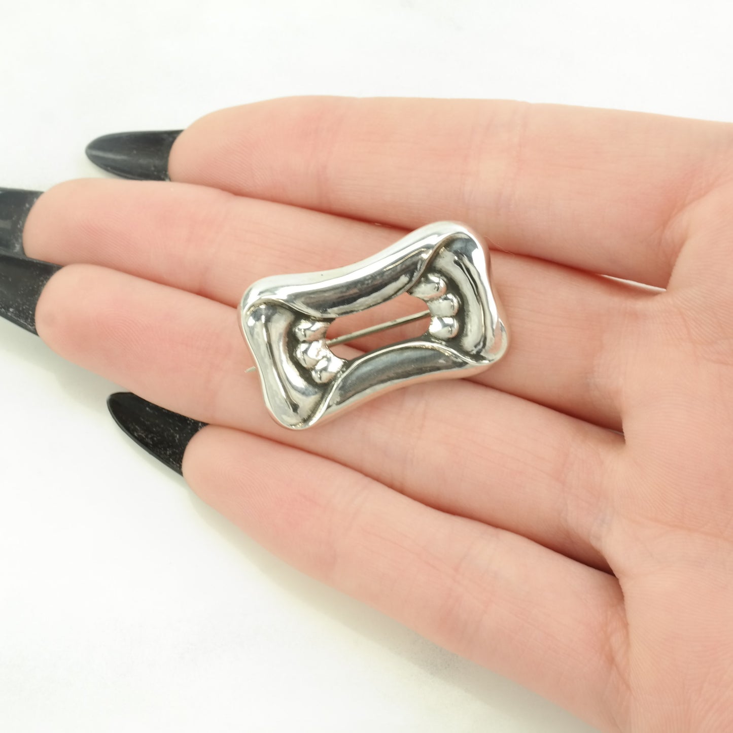 Vintage Georg Jensen 33 Sterling Silver Brooch Abstract