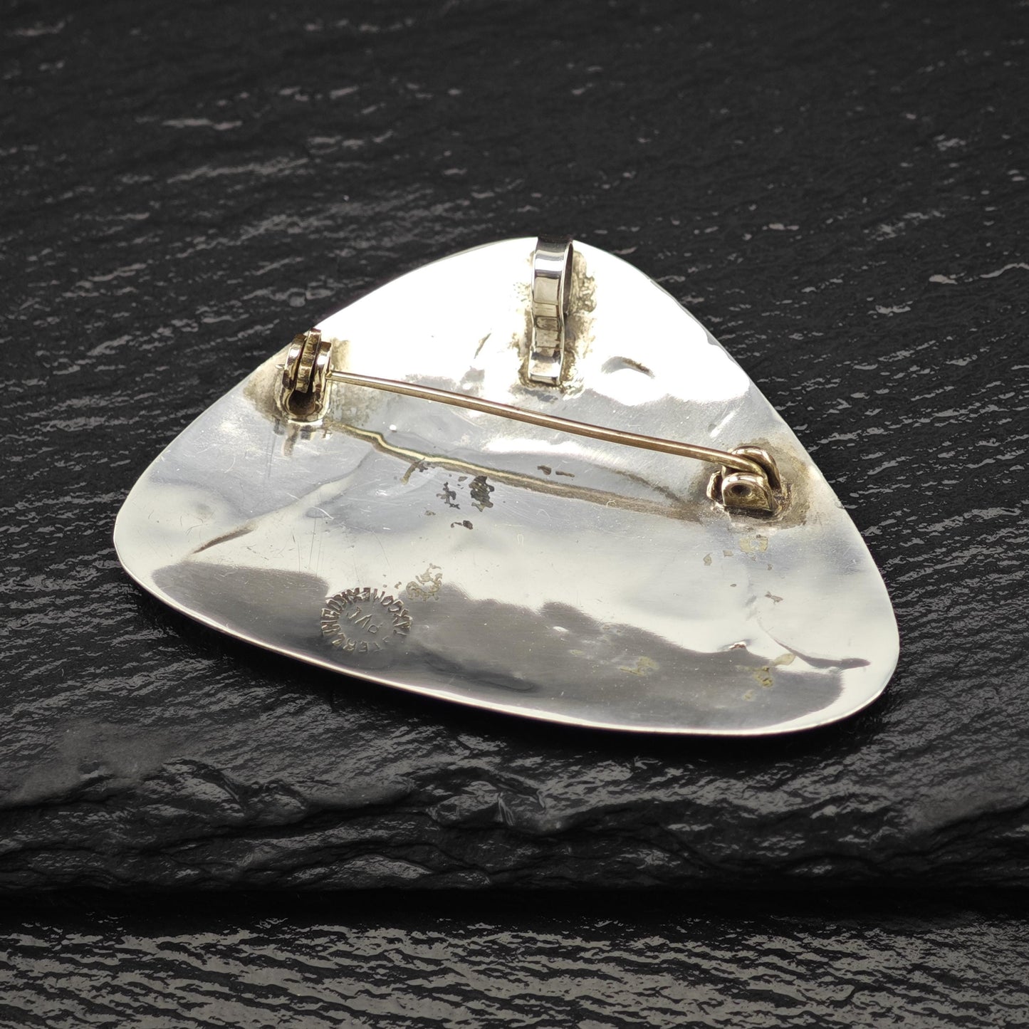 Taxco Sterling Silver Brooch/Pendant: Inlay Multi-color Swordfish B2139