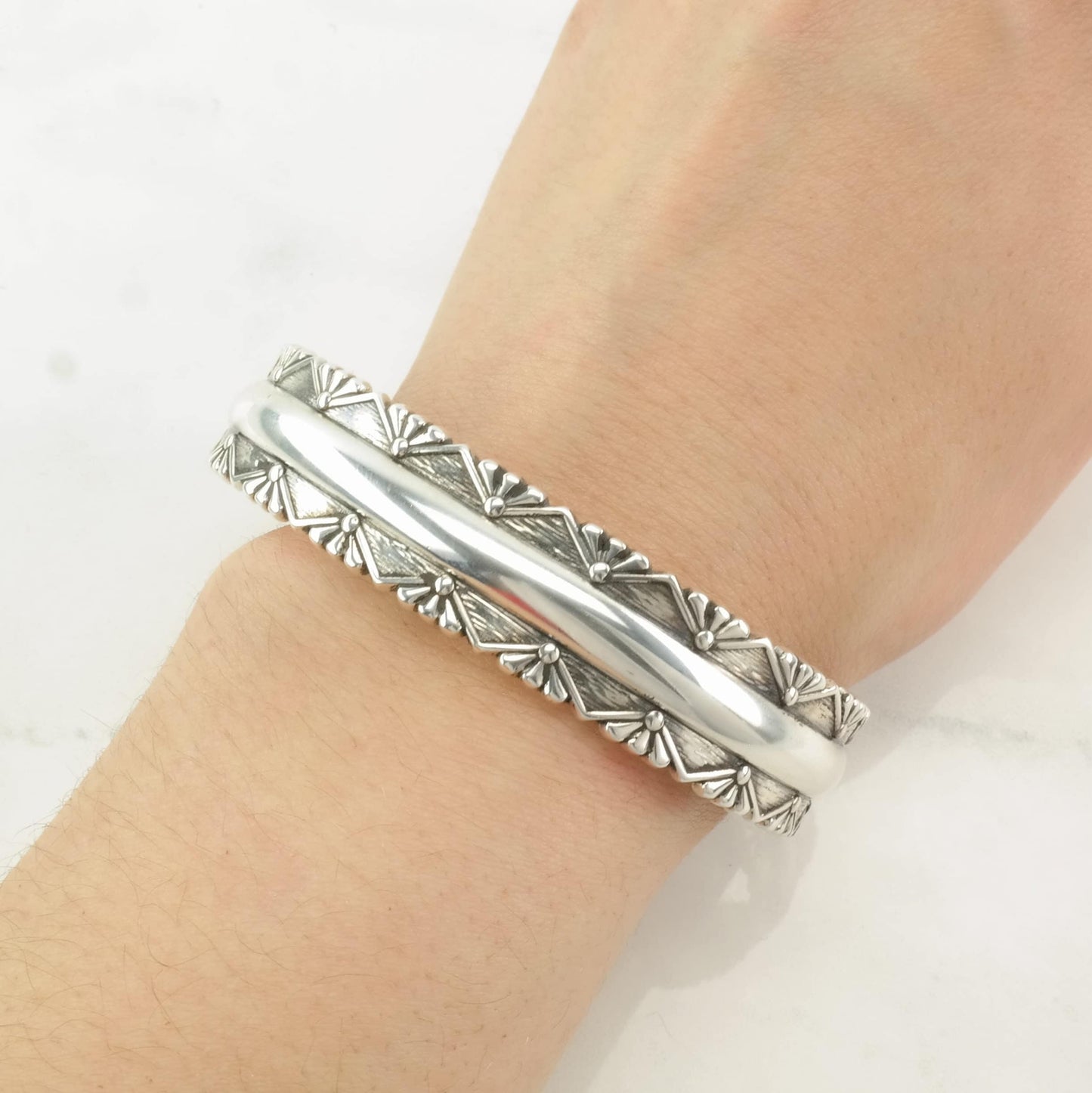 Southwest Sterling Silver Cuff Bracelet Ornate