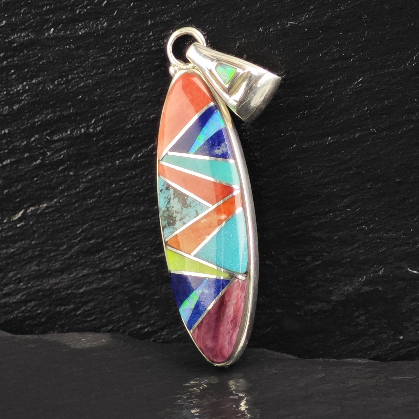 SW Ferris Multi-stone Inlay Pendant Sterling Silver P3075