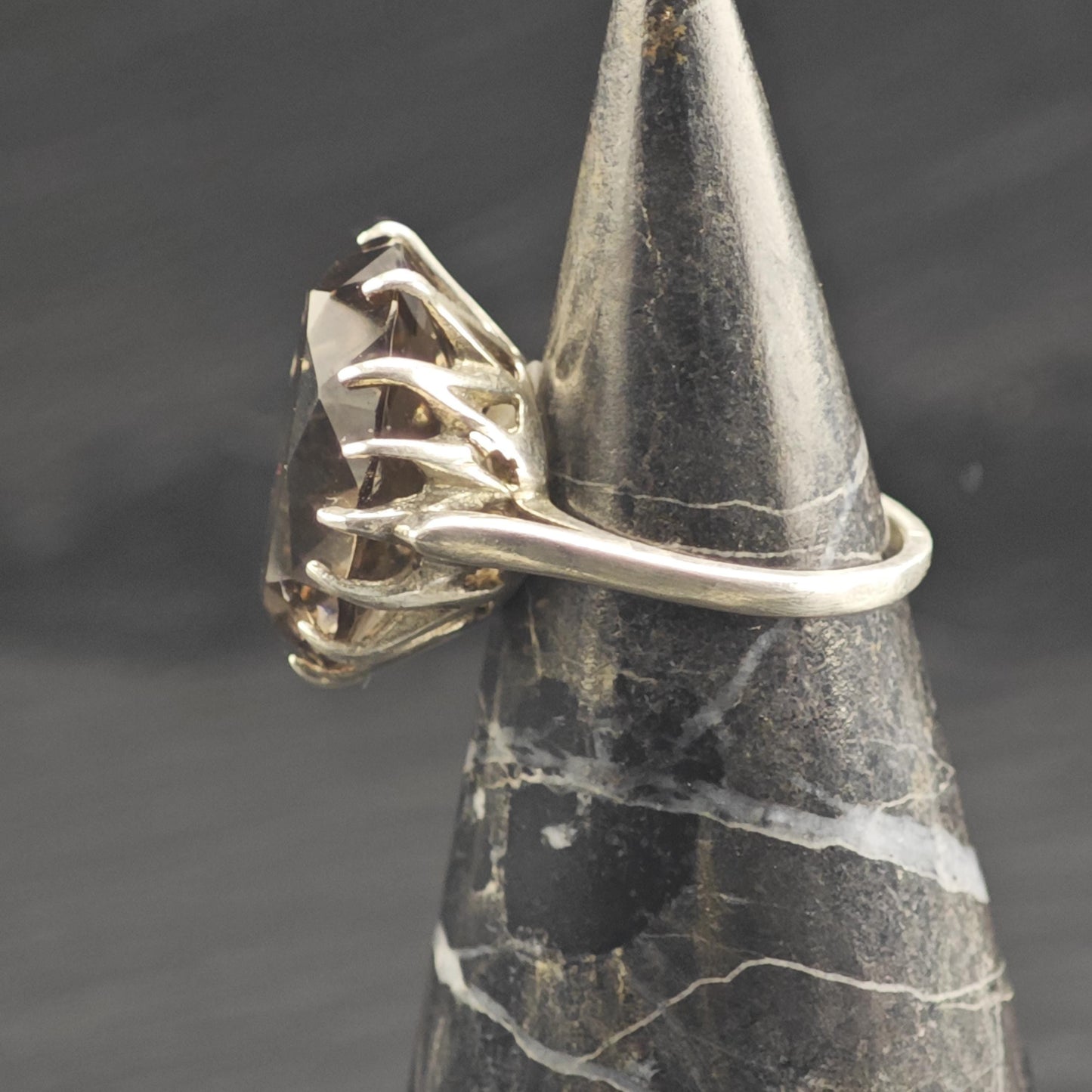 Smoky Quartz Sterling Silver Ring Sz 5 1/2 R6679