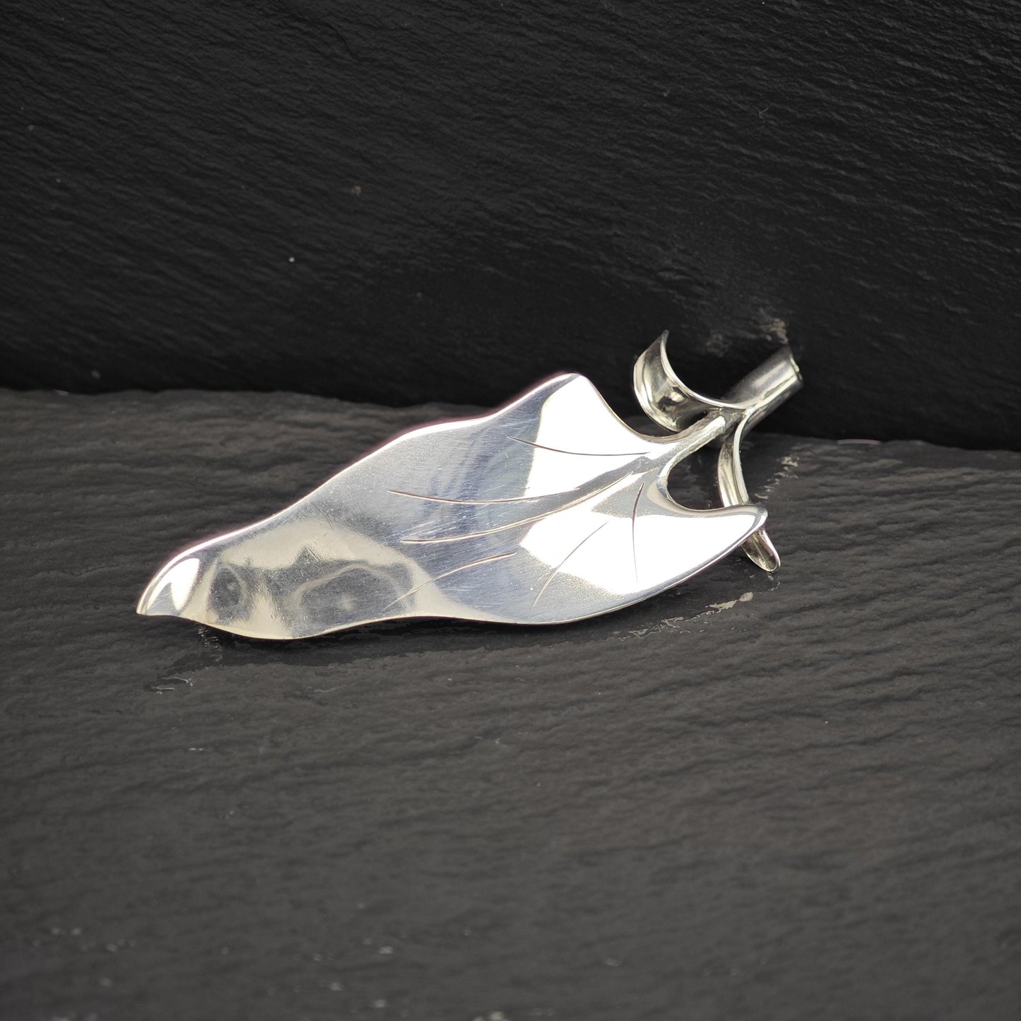 Vintage Sterling Silver Leaf Brooch from Denmark Elegant Design