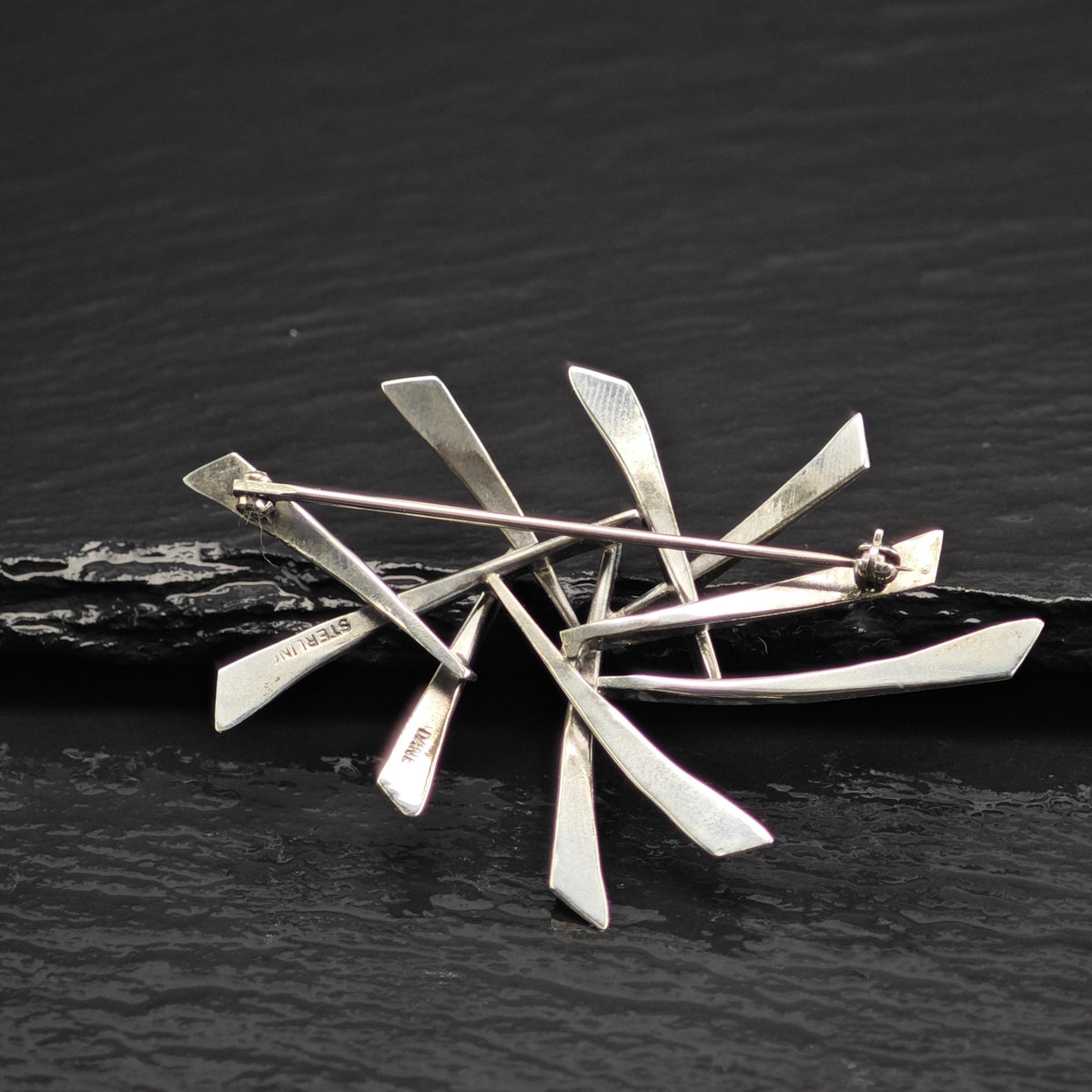 Modernist Abstract Dane Sterling Silver Brooch B2256