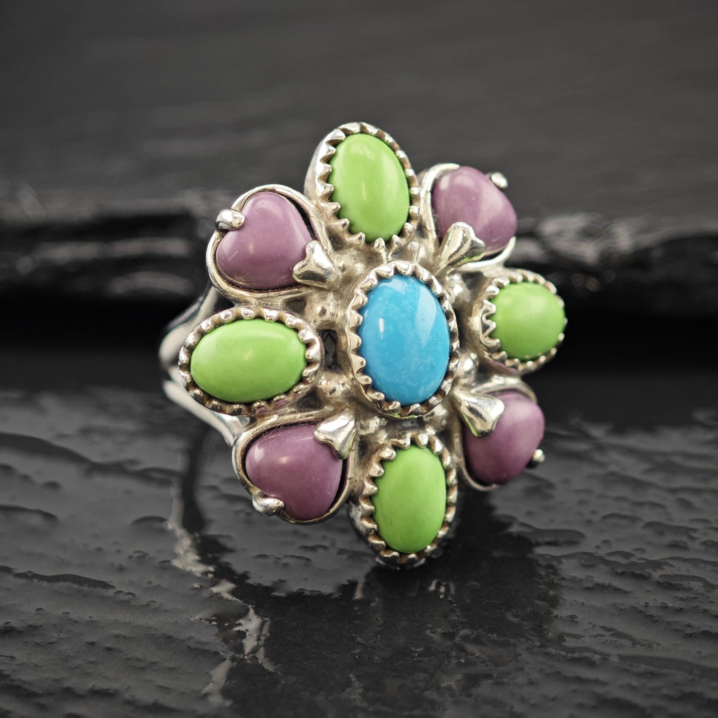 Carolyn Pollack Floral Ring Sterling Silver Size 7