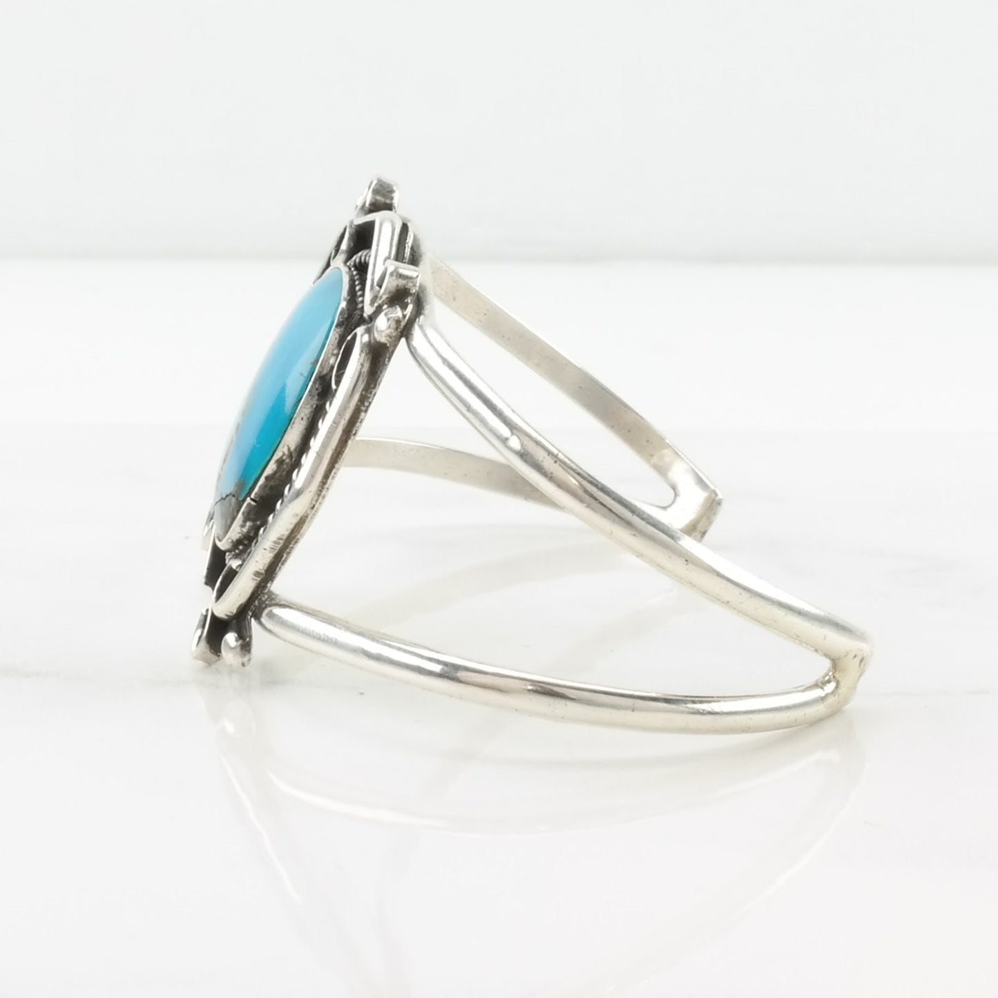 Southwest Sterling Silver Cuff Bracelet Blue Turquoise