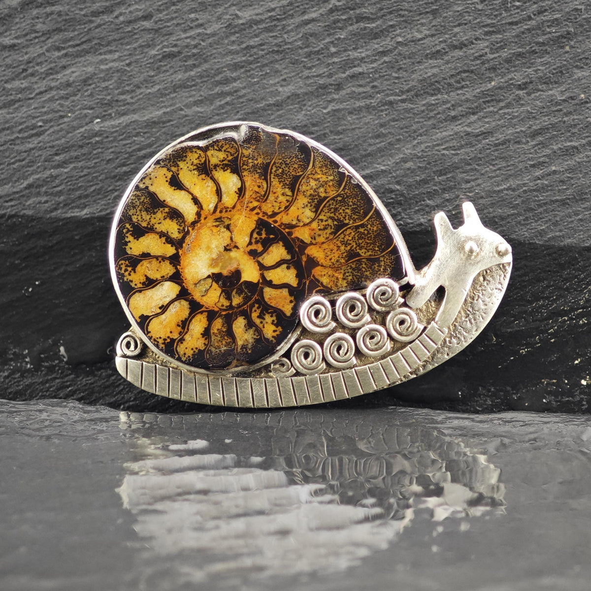 Zealandia Snail Sterling Silver Brooch/Pendant B2279